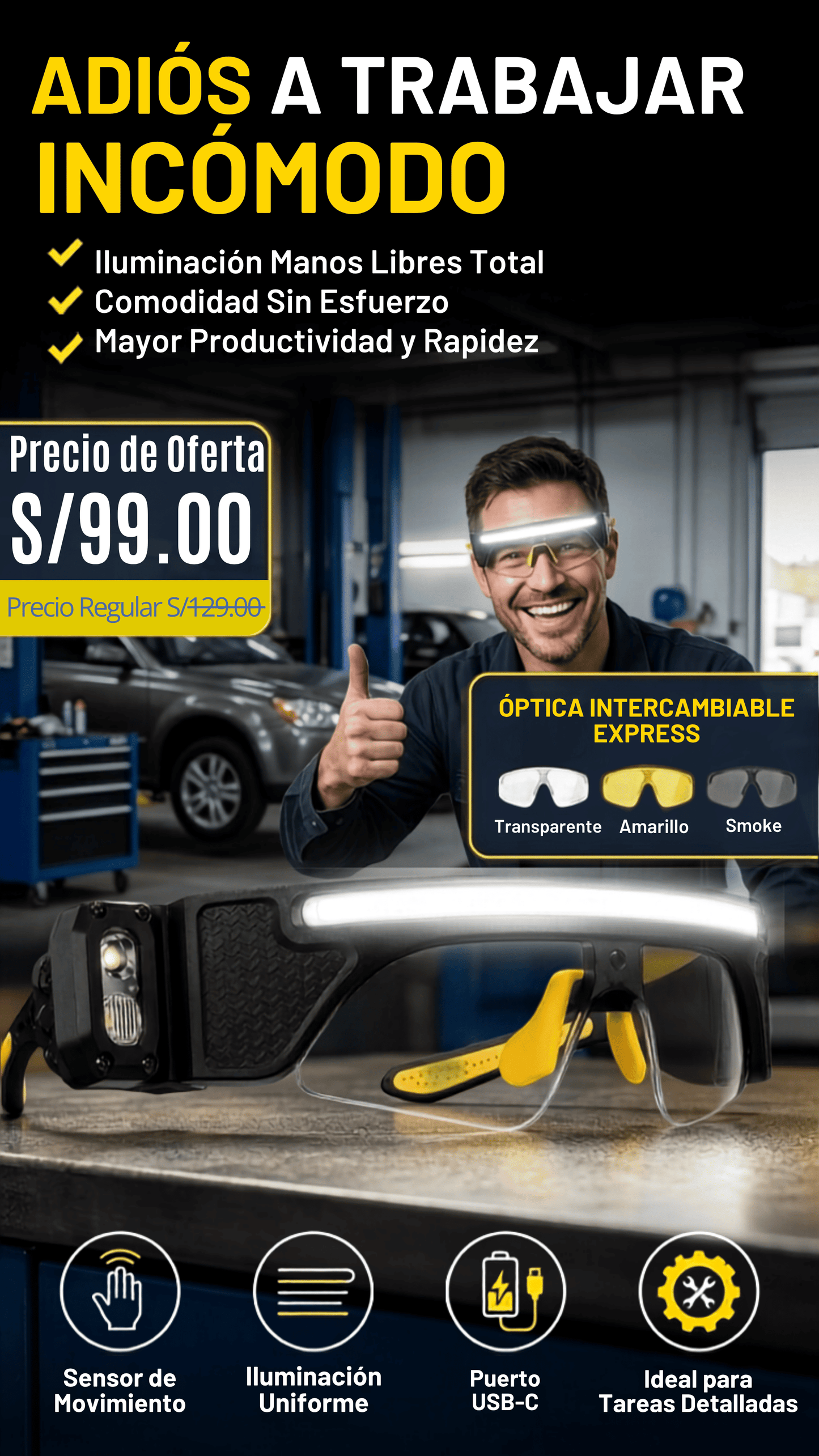 KIT DE GAFAS LED ULTRA-VISIÓN